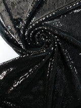 Black Knitted Fabric With Sequins