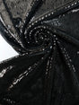 Black Knitted Fabric With Sequins