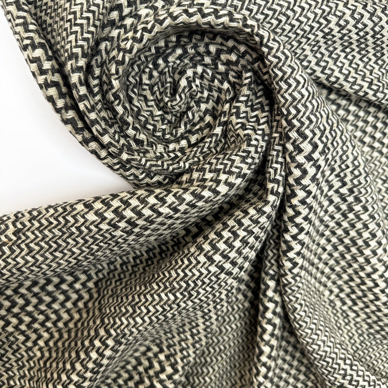 Cotton Wool Tweed Checked Gray Black