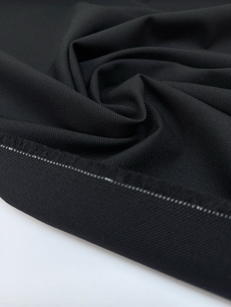 Black Wool Blend Twill