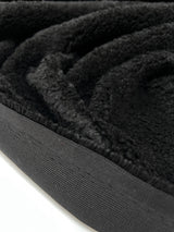 Black Polyamide Polyester Faux Fur