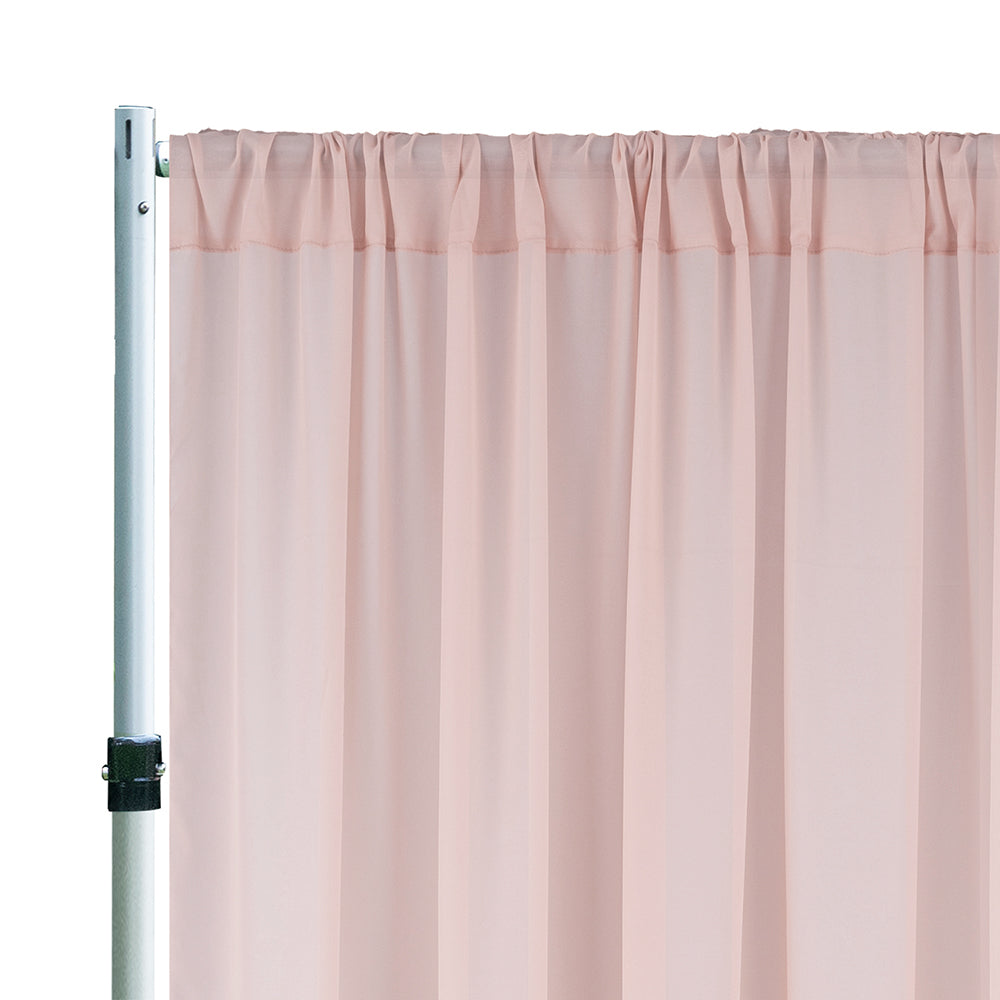 Chiffon Backdrop Drape Panel 14 ft x 57 in Blush Pink/Rose Gold