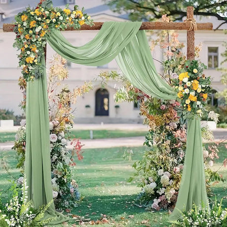 Chiffon Backdrop Drape Panel 14 ft x 57" Sage Green