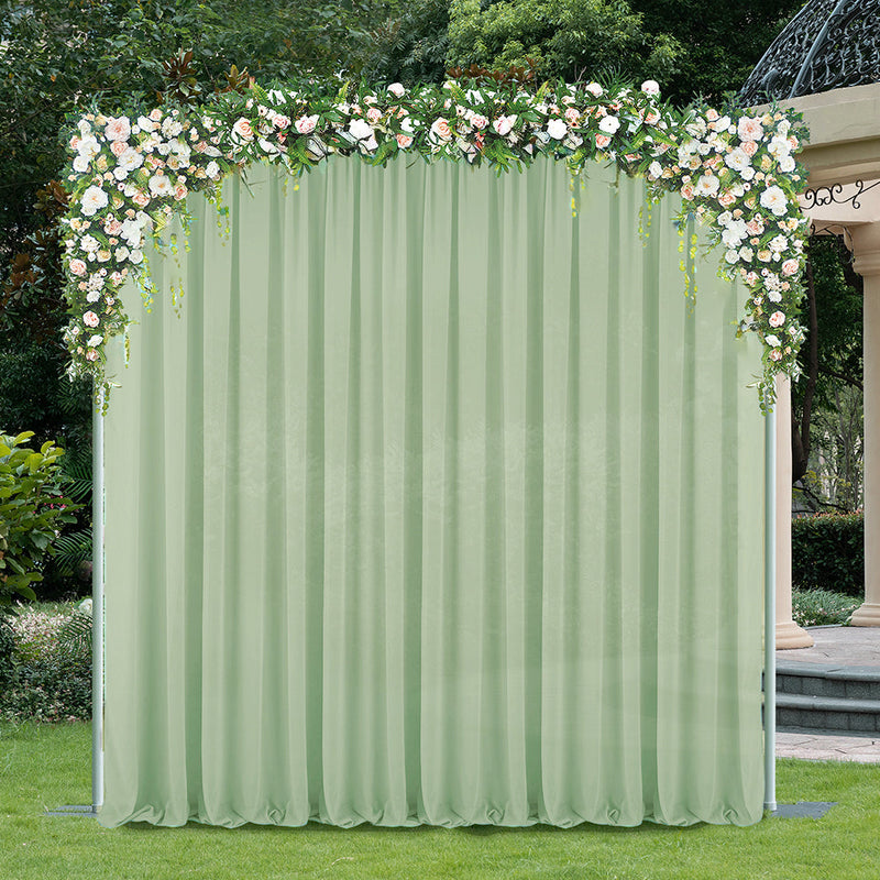 Chiffon Backdrop Drape Panel Sage Green 10 ft x 57