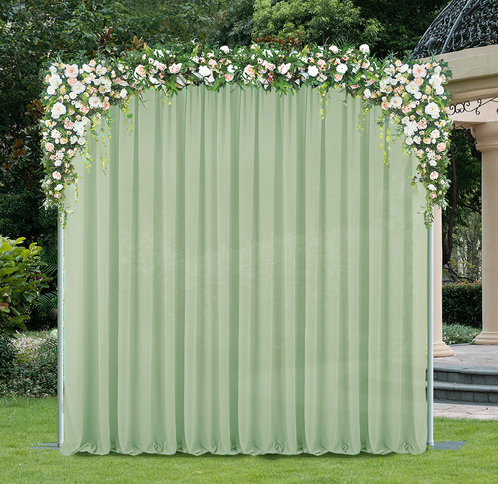 Chiffon Backdrop Drape Panel 12 ft x 57" Sage Green