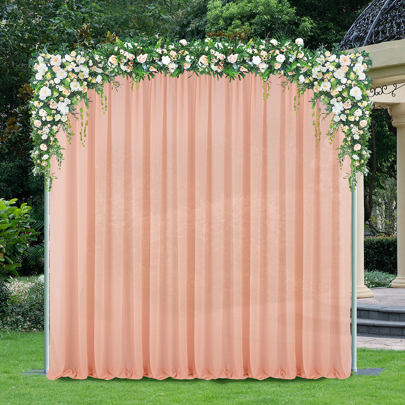 Chiffon Backdrop Drape Panel 14 ft x 57 in Apricot/Peach