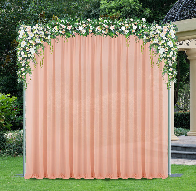 Chiffon Backdrop Drape Panel 14 ft x 57 in Apricot/Peach