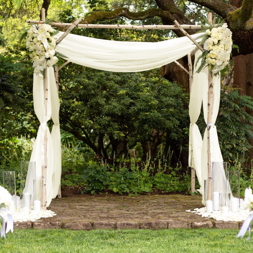 Chiffon Backdrop Drape Panel 14 ft x 57 in Ivory