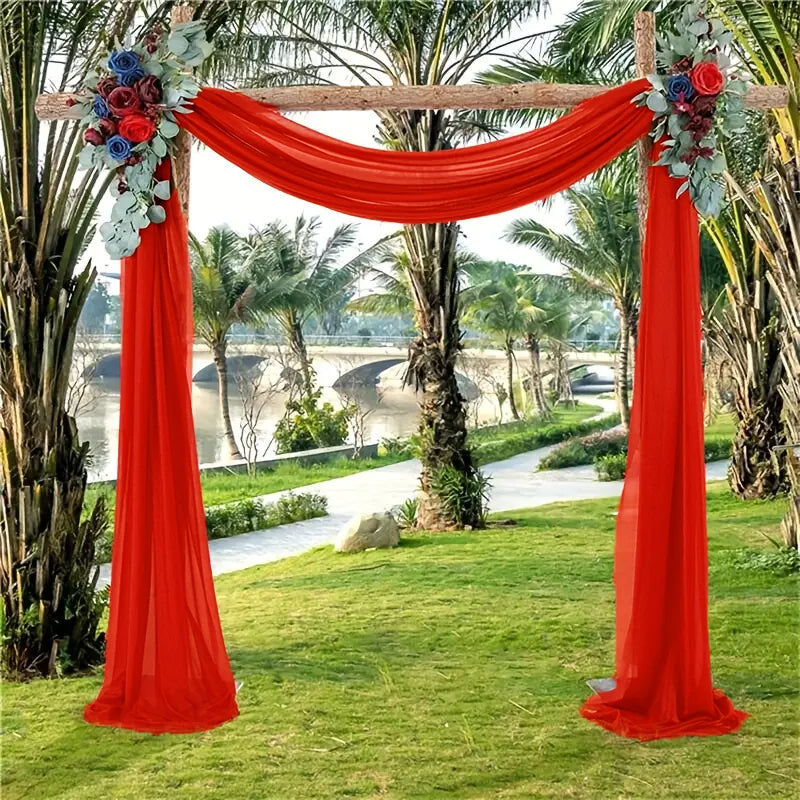 Chiffon Backdrop Drape Panel Red