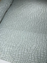 Acetate Polyester Jacquard Fabric Silver Green Abstract