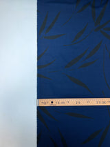 Italian Printed Polyester Crepe Floral Blue Black