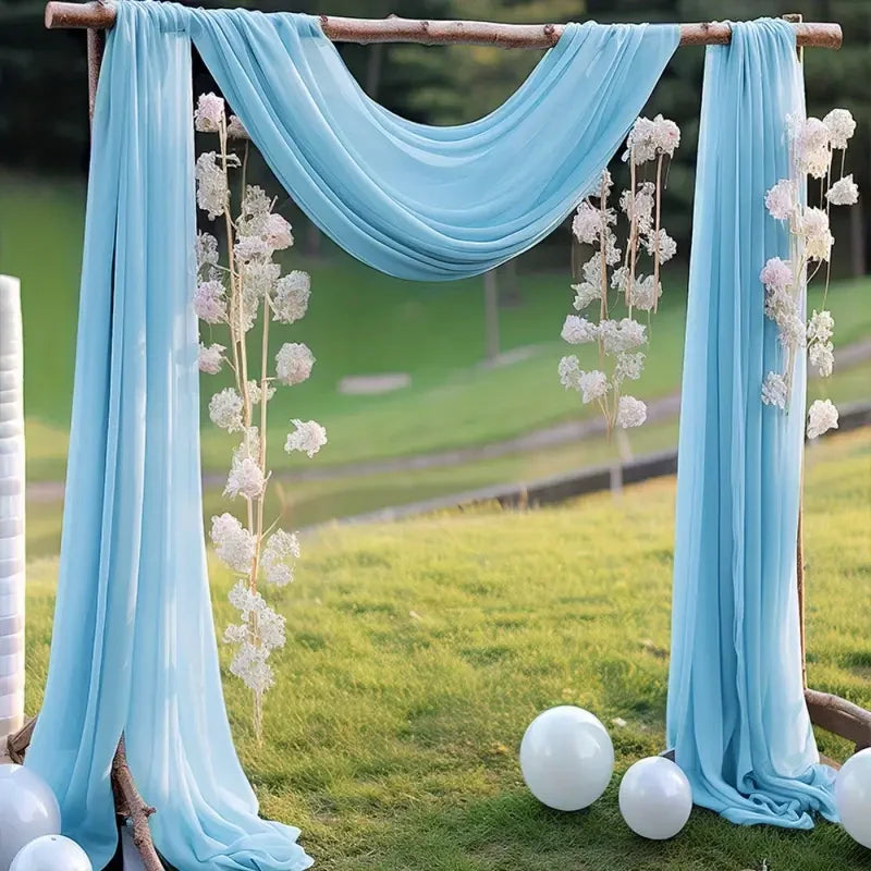 Chiffon Backdrop Drape Panel 14 ft x 57 in Baby Blue