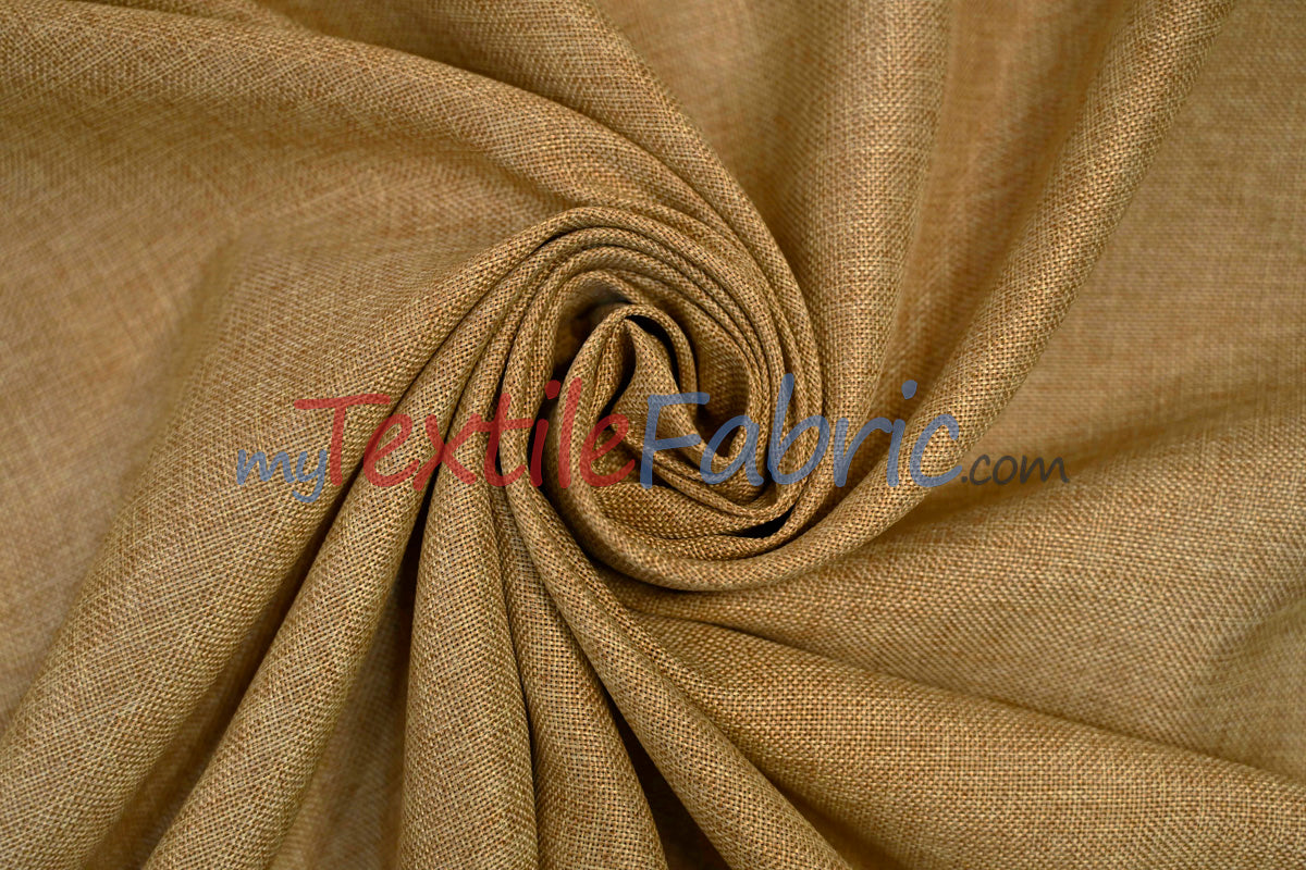 Vintage Linen Polyester Fabric - Faux Burlap, Rustic Natural Look, 58/60" Width (1 Yard)