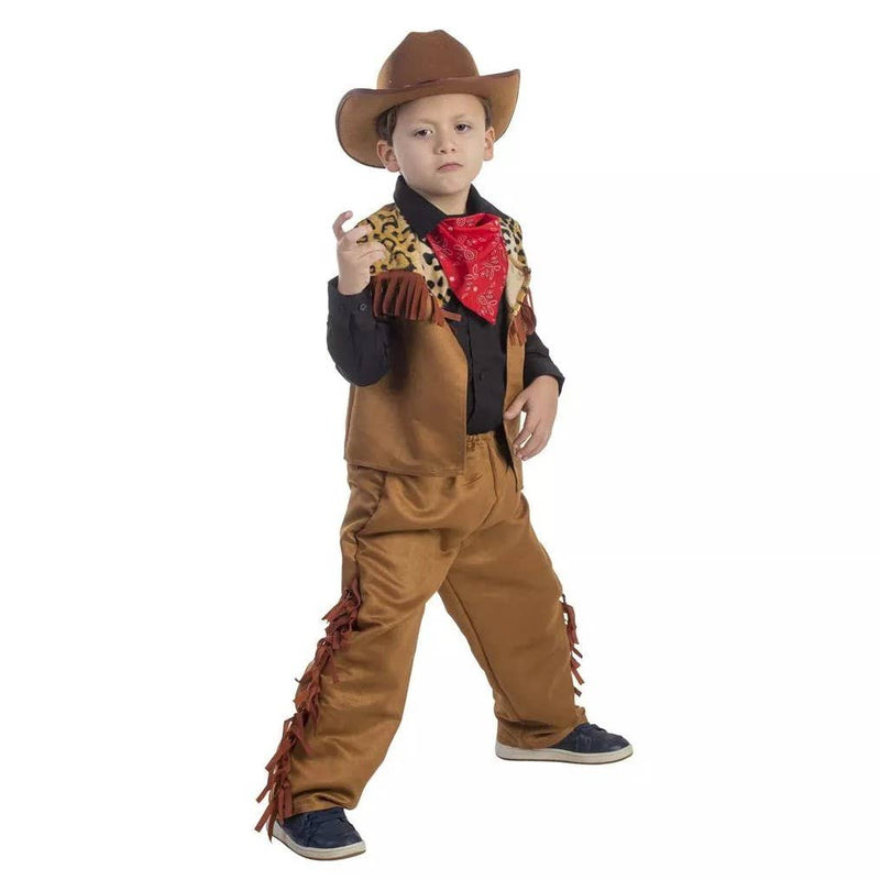 Kids cowboy costume with vest pants and bandana