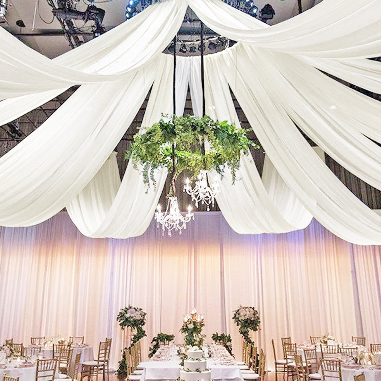 Chiffon Event Ceiling Drapery Backdrop Panel