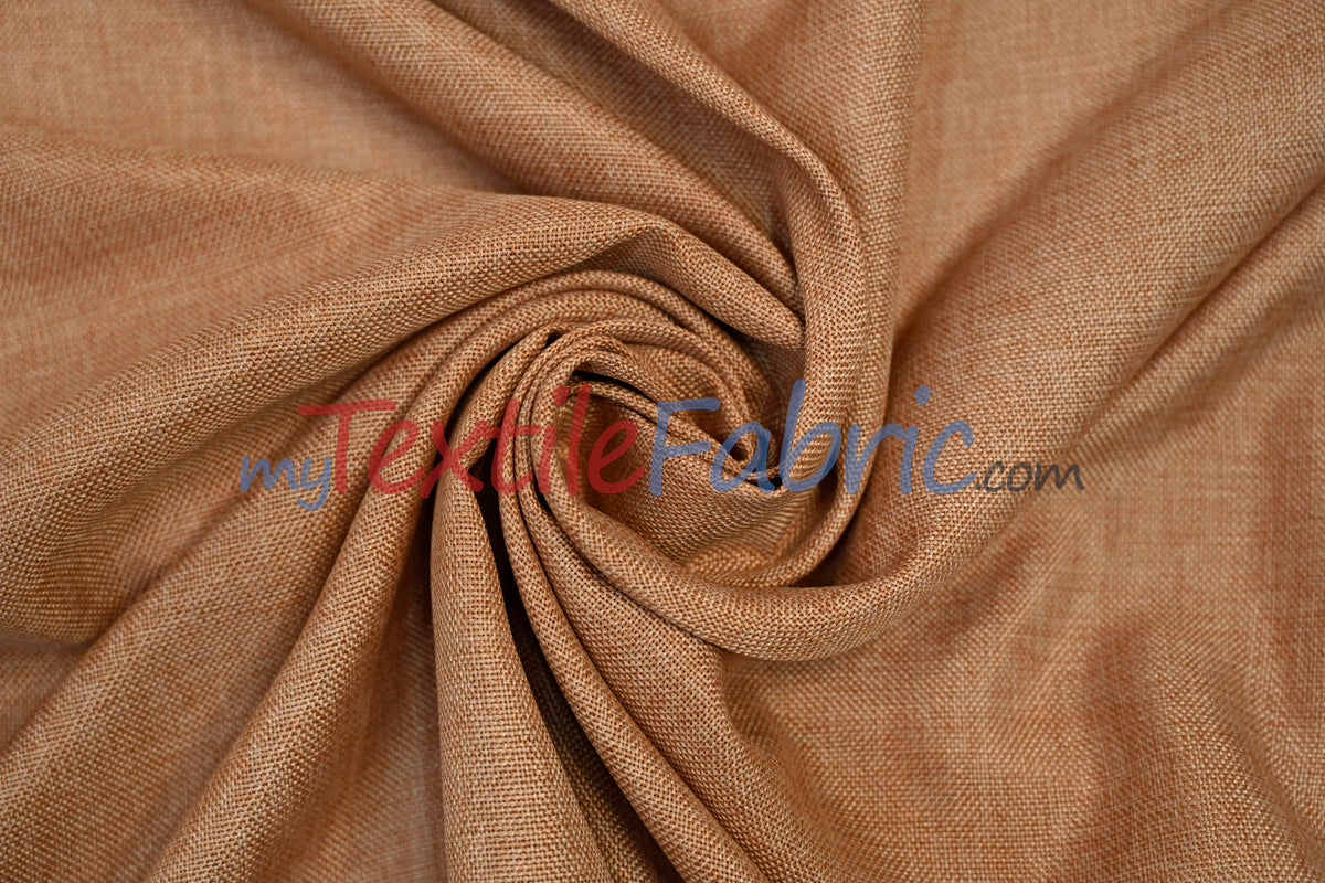 Vintage Linen Polyester Fabric - Faux Burlap, Rustic Natural Look, 58/60" Width (1 Yard)
