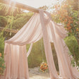 Chiffon Ceiling Drapery Panel 32 ft x 57 in Blush Pink/Rose Gold