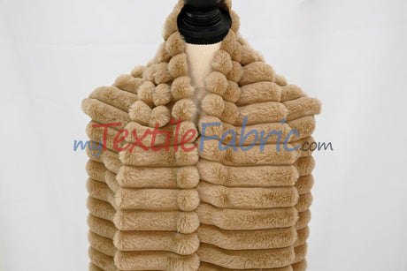 Striped Rabbit Fur 100 Percent Polyester Fabric - Striped Faux Rabbit Fur, 64/66" Width (1 Yard)