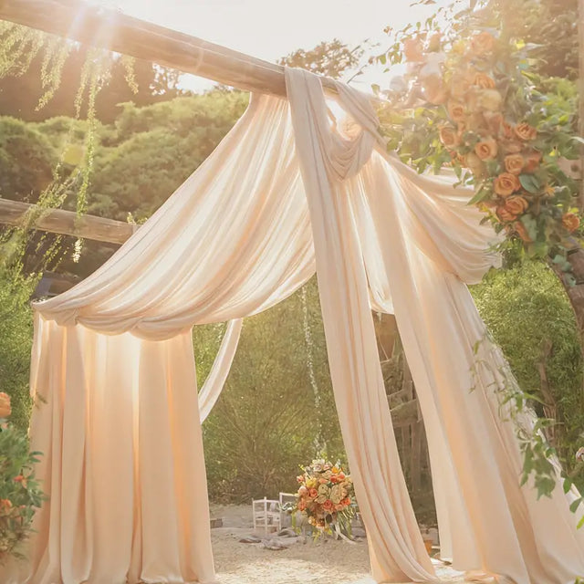 Chiffon Ceiling Drapery Panel 32 ft x 57" Champagne