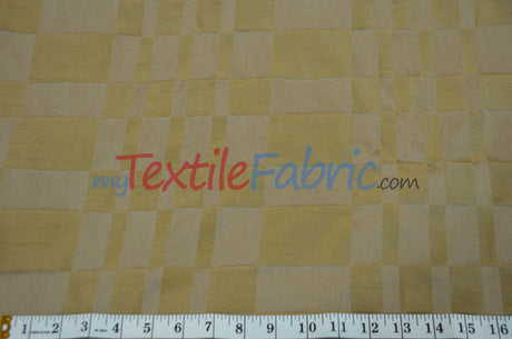 Faux Dupioni Polyester Fabric - Plaid, 54" Width (By The Yard)