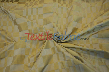 Faux Dupioni Polyester Fabric - Plaid, 54" Width (By The Yard)