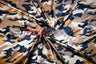 Army Camouflage Satin Print Polyester Fabric - Hunter Green Camouflage, 58/60" Width (1 Yard)