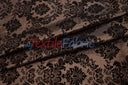 Damask Flocking Taffeta Fabric - Flocking Velvet Damask, 58/60" Width (1 Yard)