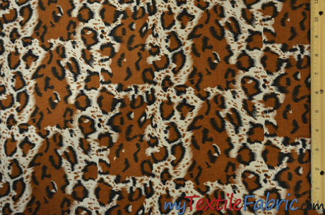 Large Cheetah Cotton Print 100 Percent Cotton Fabric - Brown Animal Print, 58/60" Width (1 Yard)