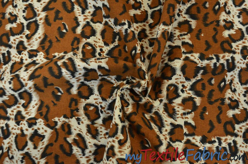 Large Cheetah Cotton Print 100 Percent Cotton Fabric - Brown Animal Print, 58/60" Width (1 Yard)