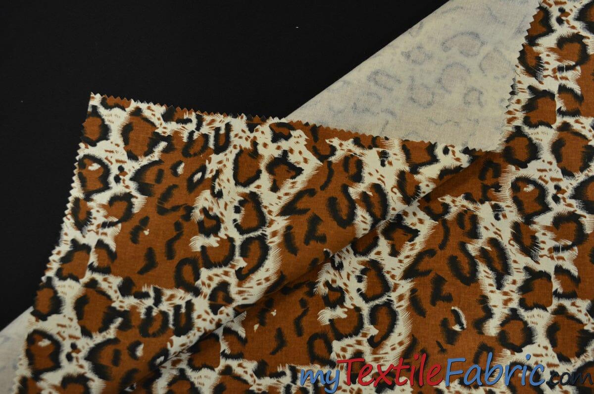 Large Cheetah Cotton Print 100 Percent Cotton Fabric - Brown Animal Print, 58/60" Width (1 Yard)