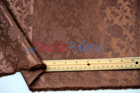 Satin Jacquard Satin Polyester Fabric - Satin Flower Brocade, 58/60" Width, Sample Swatch 3"x3" (1 Sample Swatch)
