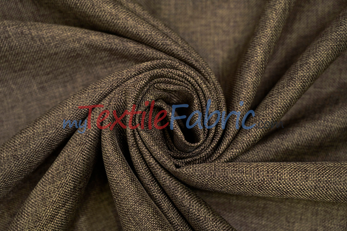 Vintage Linen Polyester Fabric - Faux Burlap, Rustic Natural Look, 58/60" Width (1 Yard)