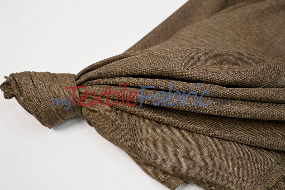 Vintage Linen Polyester Fabric - Faux Burlap, Rustic Natural Look, 58/60" Width (1 Yard)