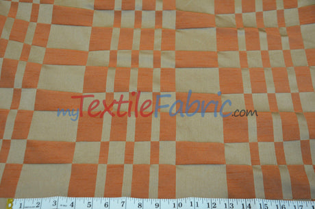 Faux Dupioni Polyester Fabric - Plaid, 54" Width (By The Yard)