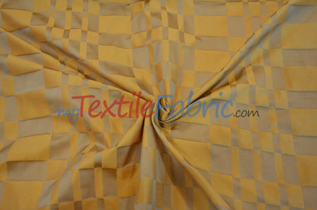 Faux Dupioni Polyester Fabric - Plaid, 54" Width (By The Yard)