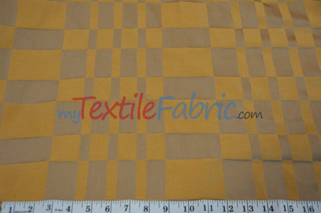 Faux Dupioni Polyester Fabric - Plaid, 54" Width (By The Yard)