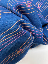 Virgin Wool Blue Printed Fabric