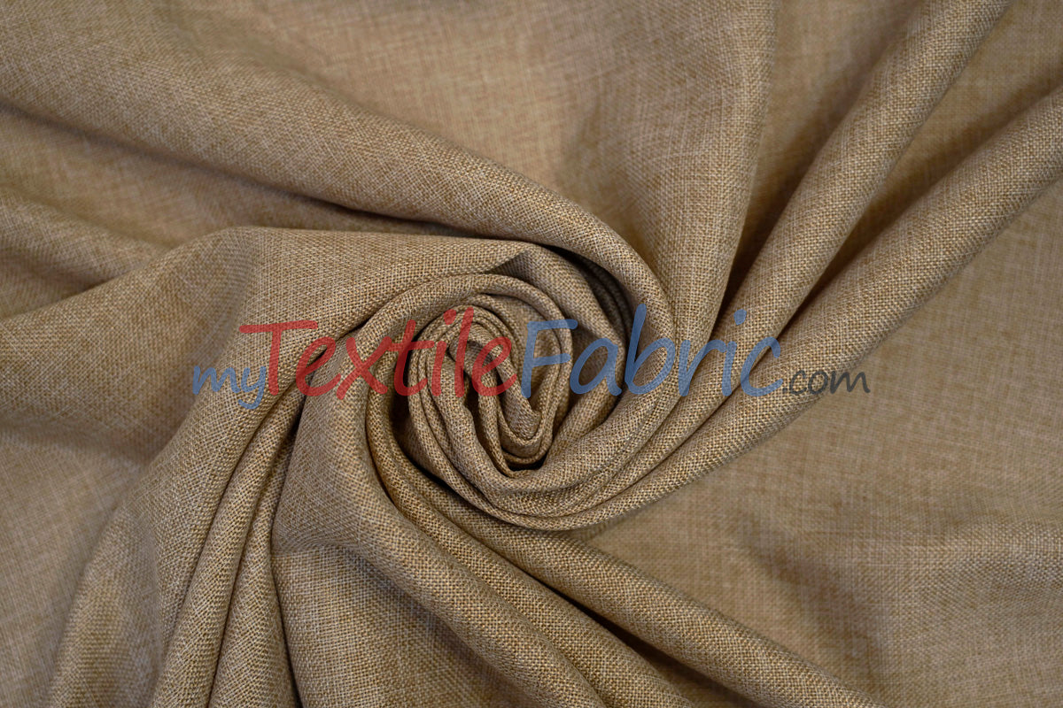 Vintage Linen Polyester Fabric - Faux Burlap, Rustic Natural Look, 58/60" Width (1 Yard)