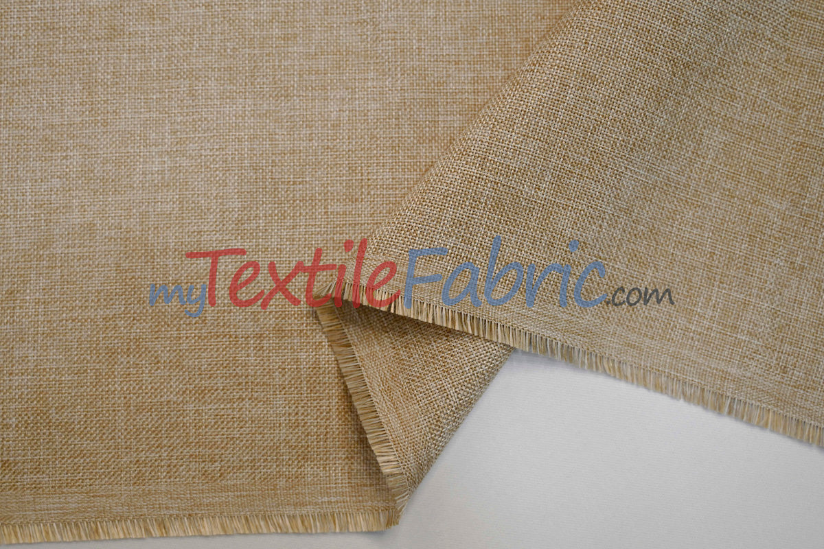 Vintage Linen Polyester Fabric - Faux Burlap, Rustic Natural Look, 58/60" Width (1 Yard)