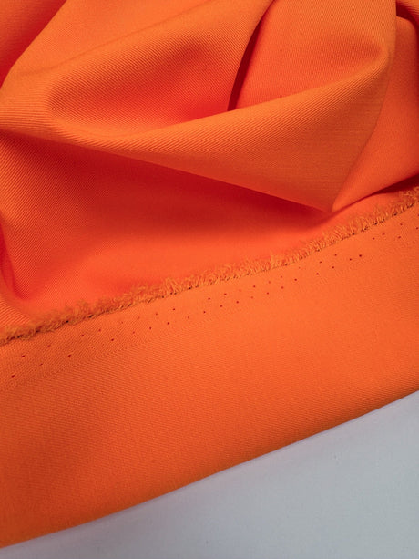 Orange Twill Suit Fabric Polyester Viscose Elastane