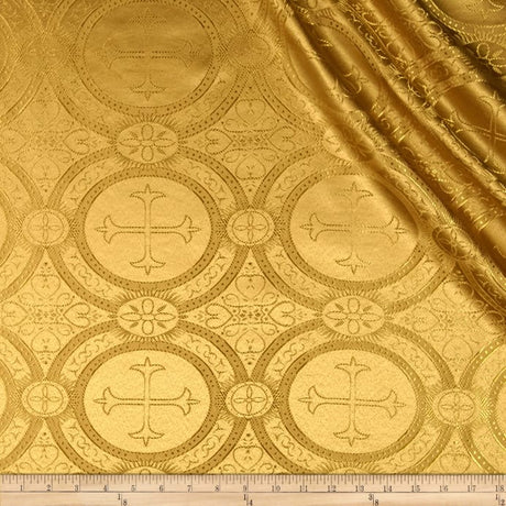 Gold Church Cross Brocade fabric