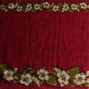 Cotton Barkcloth Hibiscus Palm Double Border Fabric