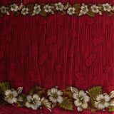 Cotton Barkcloth Hibiscus Palm Double Border Fabric