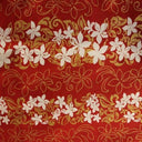 1 Yard 100% Polyester Tiare Garden Glitter Fabric with Plumeria Flowers 36" Cut