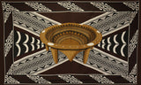 Kingdom Of Tonga Polyester Fabric - Kava Bowl All Around Border Crossing Pattern, 72" L X 45" W (1 Piece)