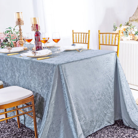 Elegant Seamless Rectangular Ice Crushed Velvet Tablecloth