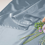 Round Satin Tablecloth 120 Dusty Blue