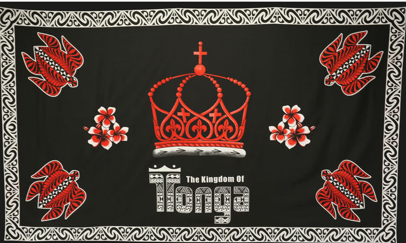 Polyester Sarong Kingdom of Tonga Crown Turtle Plumeria