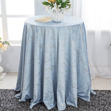 Round Holland Velvet Tablecloth 132" Dusty Blue