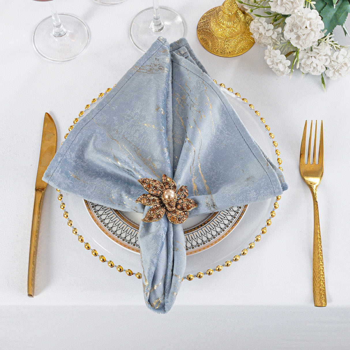 Velvet Sample Napkin 20x20 Dusty Blue